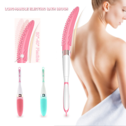 Electric Silicone Bath Brush Long Handle Waterproof Body Cleansing Vibration Brush Home Shower Clean Spa System Health Care ► Photo 1/6