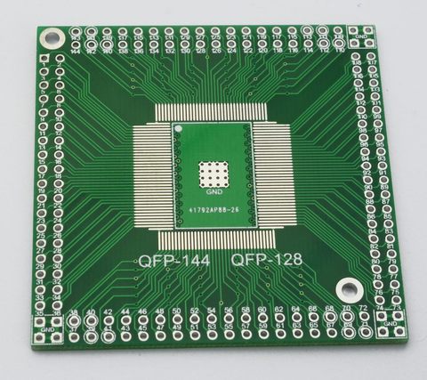 QFP / EQFP / TQFP / LQFP144 / 128 SMD DIP switch adapter plate empty board DIP CPU FPGA ► Photo 1/2