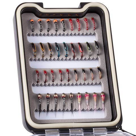 Bassdash Fly Fishing Flies Kit Assortment with Box,36pcs with Dry Wet Flies, Nymphs, Streamers etc ► Photo 1/6