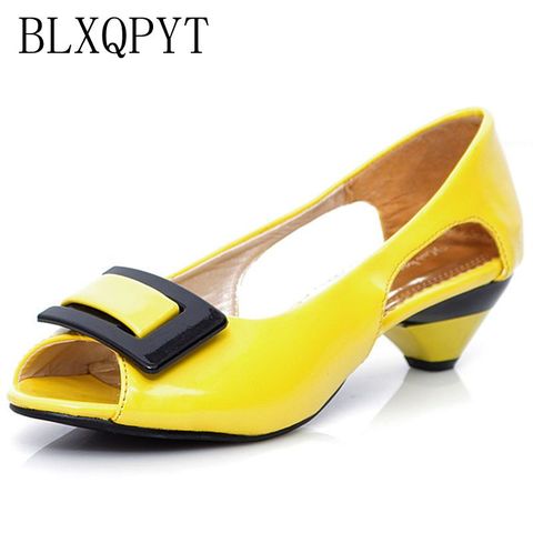 Big Size Sale  34-43 Small Wedge Peep toe Multi color Summer Women sandals Flower Patent leather Open toe Cone heels Casual H9-2 ► Photo 1/1