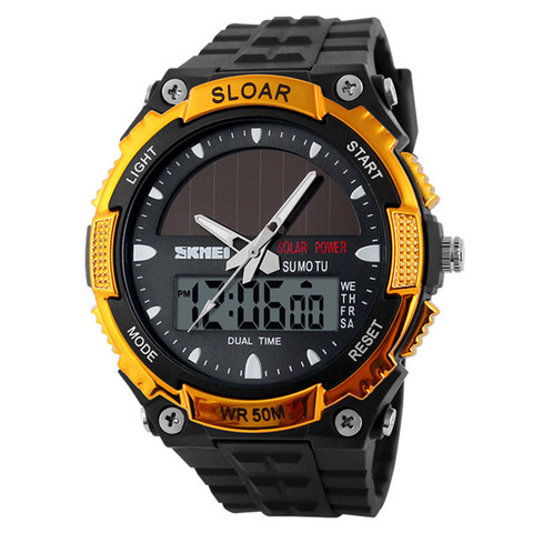 SKMEI Sport Watch Men Clock Male Digital Wrist Watches Top Outdoor Solar Power 12/24 Hour Water Resistant Men's Watch Relojes ► Photo 1/6