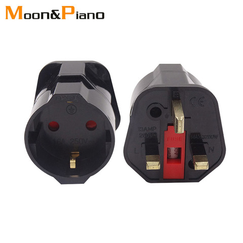 1 PC EU European To UK Adapter Electrical Plug Abroad Travel Socket Converter 13A 250V Rated Isolated Ground White Black Adaptor ► Photo 1/6