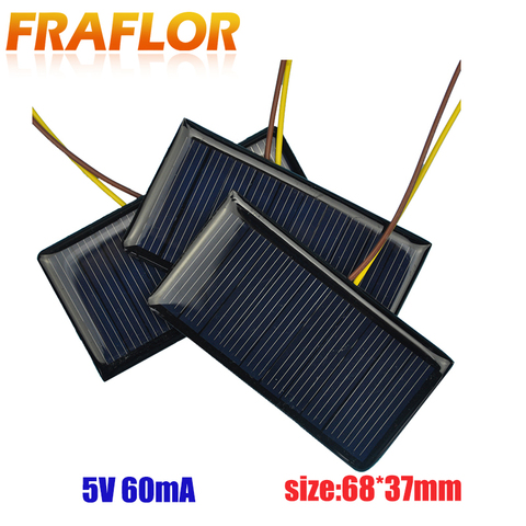 2pcs Mini PET Solar Panel 5V 60mA Sun Cell Polycrystalline Solar Cell Photovoltaic Panel For 3.6V Battery Charger DIY Toy LED ► Photo 1/6