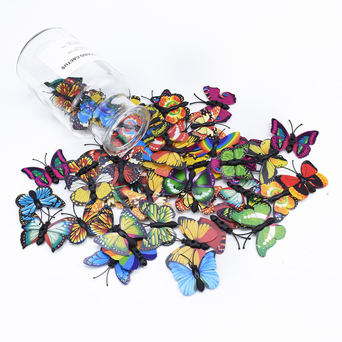 20pcs 3D Plastic butterfly decorative flowers wreaths diy gifts box Fridge sticker scrapbooking needlework bridal accessories ► Photo 1/6