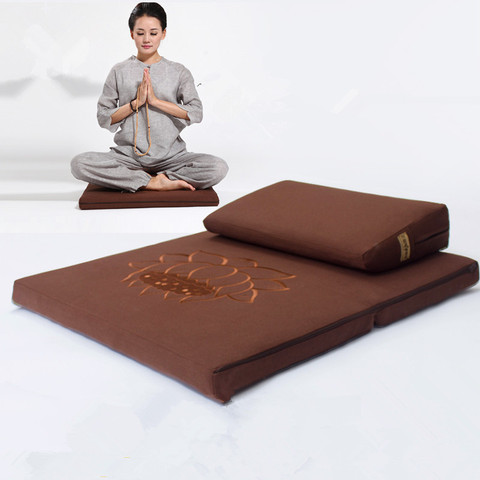 Deluxe Zafu & Zabuton 2 Piece Set - Yoga/Meditation Cushions Square 60/70/80cm Japanese Zafu Floor Cushion Lotus Meditation ► Photo 1/6