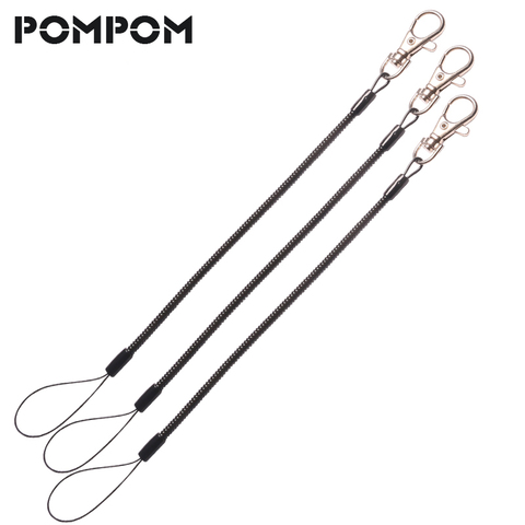 3PCS/LOT Fashion Black Plastic Elastic Stretch Keychain Ring for fishing coil Stretch lanyard  Spring Coil Lobster Clip Keychain ► Photo 1/6
