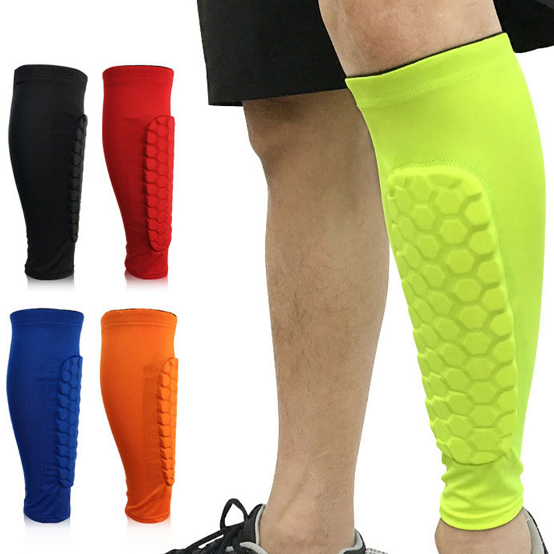 Sports Football Basketball Soccer Shin Guard Pads Honeycomb Running Leg Calf 