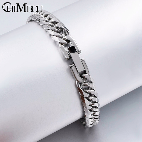 CHIMDOU 21cm 7mm,Women Stainless Steel Chain bracelet for men jewelry fashion 2022 Christmas Gift ► Photo 1/6