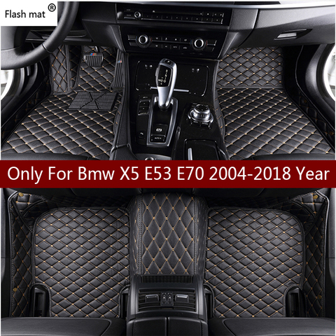 Flash mat leather car floor mats for Bmw X5 E53 E70 2004-2013 2014- 2016 2017 2022 Custom auto foot Pads automobile carpet cover ► Photo 1/6