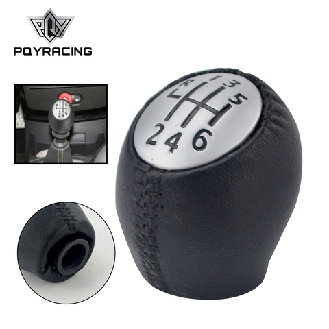 PQY - Leather 6 Speed Manual Car Gear Shift Knob Car Styling For Renault MEGANE SCENIC LAGUNA ESPACE MASTER For VAUXHAL For OPEL ► Photo 1/6