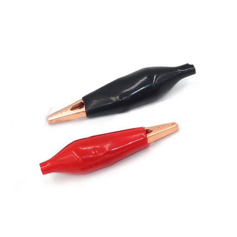 1pair Pure copper 45mm/35mm Alligator Clip crocodile electrical Clamp for multimeter Testing Probe Meter with Plastic Boot ► Photo 1/3