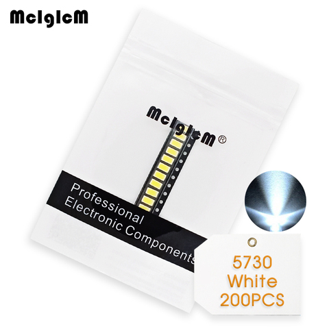 MCIGICM 200pcs 5730 0.5W-150Ma 50-55lm 5600K-6400K White Light SMD 5730 LED 5730 diodes (3.2~3.4V) ► Photo 1/4