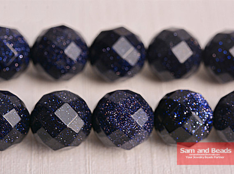 Free Shipping Natural Faceted Blue Sand Stone Round Beads 15.5inch/strand Pick Size 4 6 8 10 12mm FBSB09 ► Photo 1/1