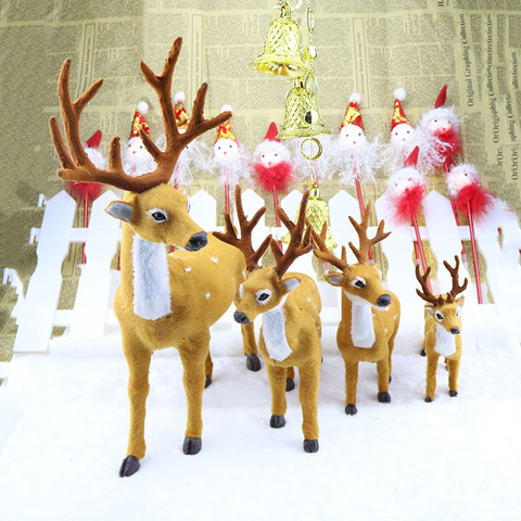 New 1pcs 15/20/25cm Xmas Elk Plush Simulation Deer New Year Christmas DecorationS  Ornaments For Home Christmas Gift ► Photo 1/4