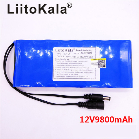 HK LiitoKala 12V 9800mAh 18650 DC 12V 12.6V Super Rechargeable Pack for CCTV camera video Battery Portable ► Photo 1/4