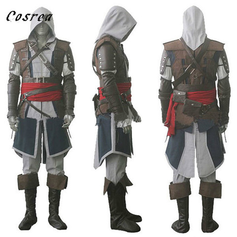 Cosrea Assassins Costume Edward Creed Black Flag Kenway Cosplay Costume Complete Customization Suit for Halloween Party ► Photo 1/6