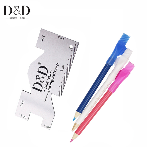 D&D 4Pcs Sewing Kit Set for Quilting Ruler Metal Ruler & Tailor's Sewing Chalk Tailor Craft DIY Sewing Accessories ► Photo 1/6