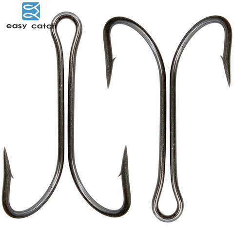 Easy Catch 100pcs 9908 Double Fishing Hooks Small Fly Tying Double Fishing Hook For Jig Size 1 2 4 6 8 1/0 2/0 3/0 4/0 ► Photo 1/6