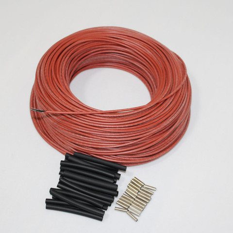 Red Silicone Rubber Far Infrared Warm Floor Room Thermostat Carbon Fiber Heating Cable ► Photo 1/6