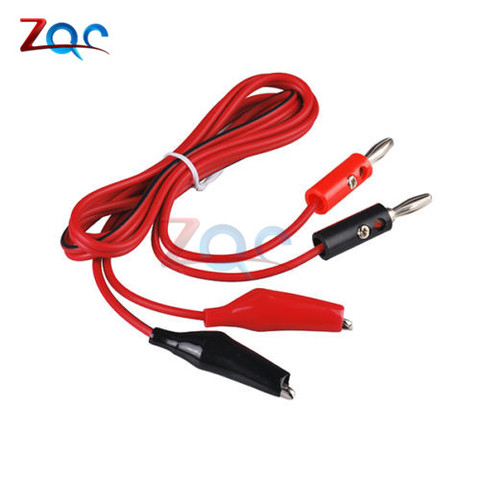 4MM Dual Alligator Clip to Banana Connector Shrouded Copper Electrical Clamp Test Cable Leads 1M For Testing Probe Oscilloscope ► Photo 1/4