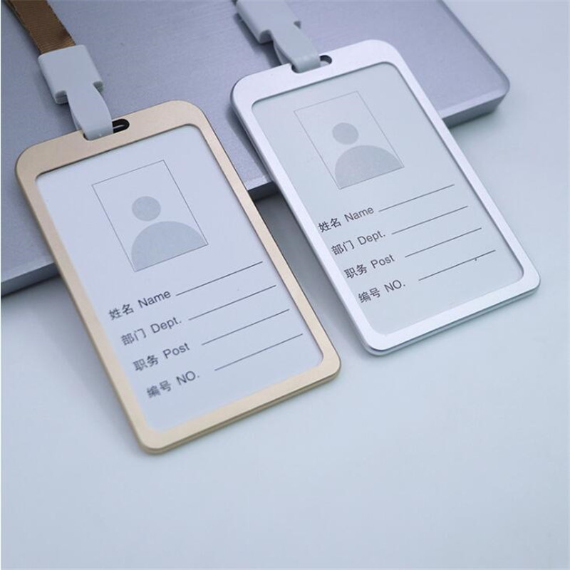 Metal Tag Vertical ID Business Case Work Card Holders Name Card Aluminum Alloy 