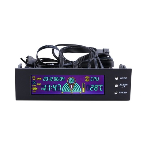 LCD Panel CPU Fan Speed Controller Temperature Display 5.25 inch PC Fan Speed Durable Controller Air-colded Fan Control ► Photo 1/6