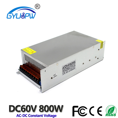 Switching Switch Power Supply DC 60V 13.3A 800W Driver Transformer 220V 110V AC DC60V SMPS For LED Strip Light CNC Router Motor ► Photo 1/6