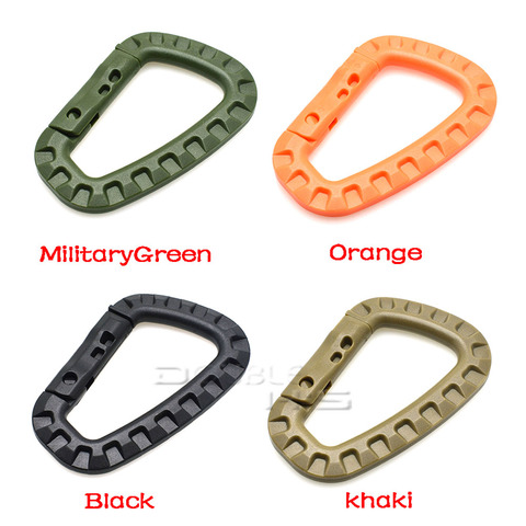 4pcs/lot Carabiner Snap Hanging Hook D-Ring Spring Plastic Strong Tactical Tac Link Backpack EDC Tool Keychain ► Photo 1/6