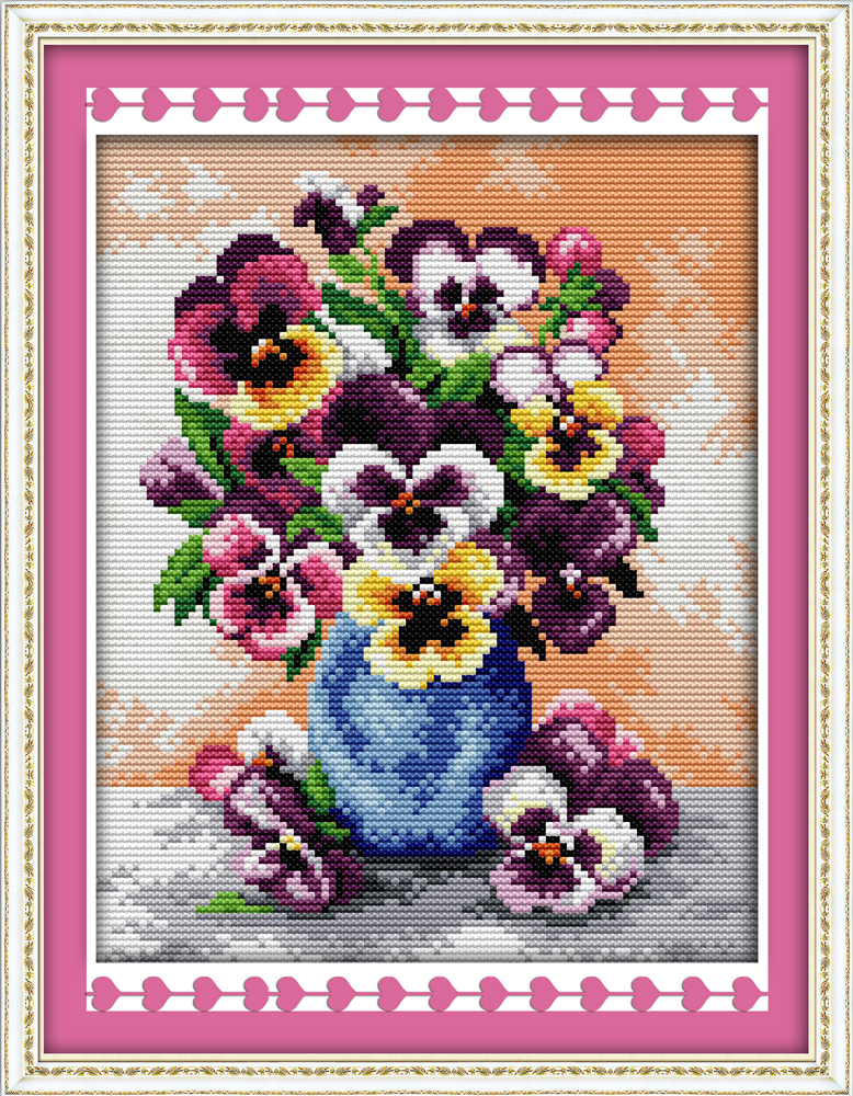 Orchid Flowers DIY Cross Stitch Kit Handmade Needlework Embroidery Set Home Decor
