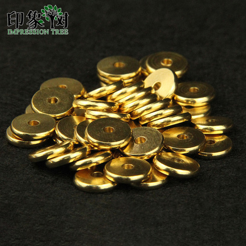 50pcs 4/5/6/7/8/10mm Gold Plating Copper Flat Round Spacer For DIY Jewelry Making Bracelet Accessories 853 ► Photo 1/5