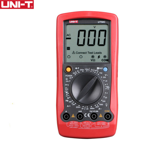 UNI-T UT58C General Digital Multimeters Full Icon LCD Display Temperature Frequency Capacitance Diode Transistor AC/DC Tester ► Photo 1/6