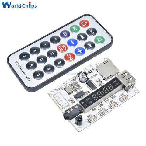 Digital LED Display Wireless Bluetooth FM MP3 Decoding Board TF Micro SD Card Audio Sound Module with Infrared Remote Controller ► Photo 1/6