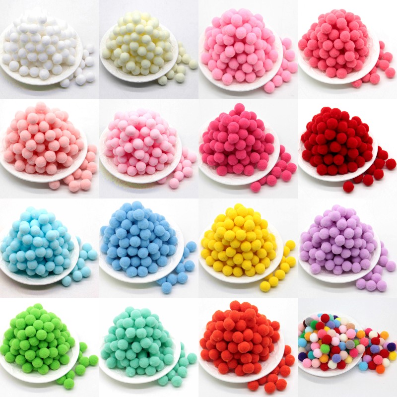 100 Pcs Fluffy Soft Pompom Balls Handmade Kids Toys Wedding Decoration Pom Poms 