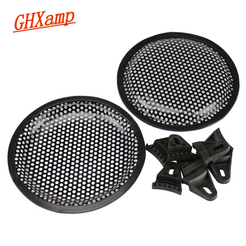 GHXAMP 6.5 Inch 8 inch Grill Mesh Protective Cover For Car Subwoofer Speaker Woofer Audio Speaker Cover With 4 presser Feet 2pcs ► Photo 1/1