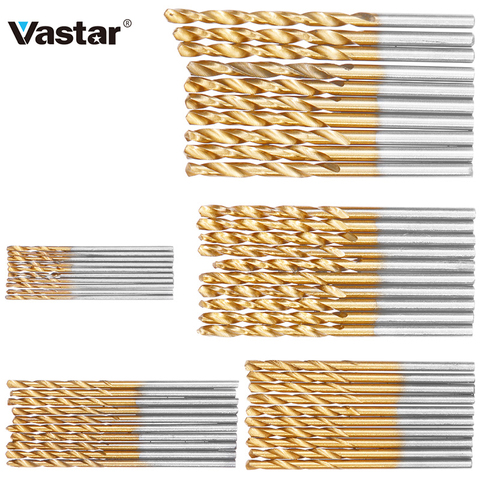 Vastar 50Pcs  HSS High Speed Steel Drill Bits Set Titanium Coated Drill Bits Tool High Quality Power Tools 1/1.5/2/2.5/3mm ► Photo 1/6