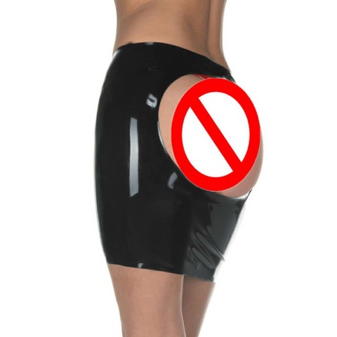 Hot New latex  sexy  mini party skirt red and black  seamless without zipper with open one round hip only ► Photo 1/6