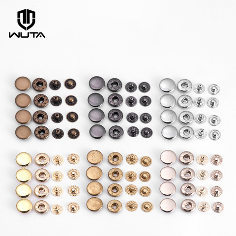 WUTA 20set Solid Brass Snap Fasteners Metal Snaps Button Press Studs DIY Leather Craft Tools Sewing Accessories 8/10/12.5/15mm ► Photo 1/6
