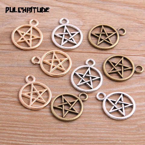  10pcs 20*25mm New Three Color Pentagram Charms Round Pendants For DIY Jewelry Handmade Making Accessorie ► Photo 1/6