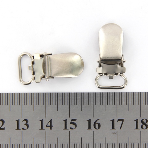20 pcs Metal Hook Suspender Pacifier Holder Clips Silver tone 11mm Inner Length ► Photo 1/5