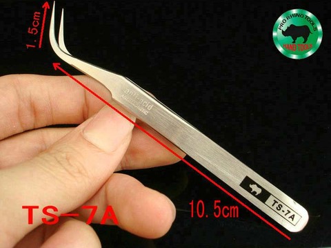 Japanese RHINO TS-7A Tweezers Curved High-precision Super Hard Super Sharp Forceps For Repairing Watch or Mobile ► Photo 1/3