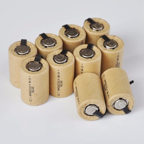 10-16PCS 4/5SC 1.2V rechargeable battery 2000mah 4/5 SC Sub C ni-mh nimh cell with welding tabs for electric drill screwdriver ► Photo 1/4