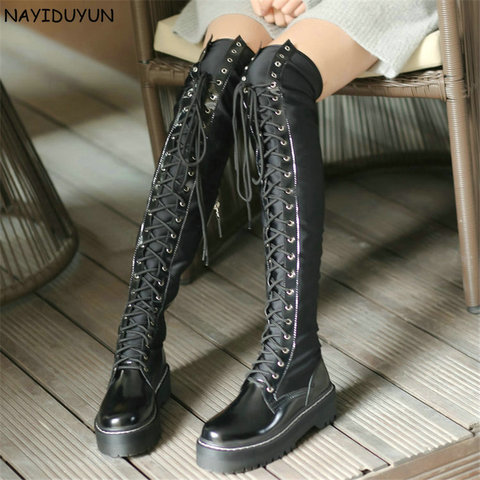 Combat Boots Tall Summer Boots Thigh High Military Boots Women