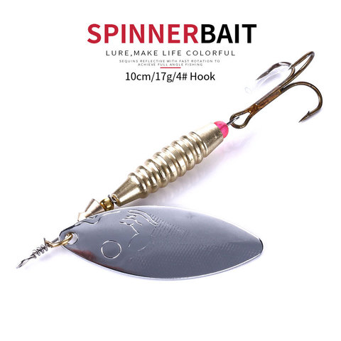 1pcs/lot rotated Sequins spinner Metal Fishing Lures Artificial Spoon Lures with 4# Hook Hard Bait 10cm/17g SP14310 ► Photo 1/6