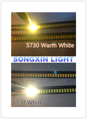 100pcs 5630/5730-CW/WW 0.5W-150Ma 50-55lm 6500K White Light SMD 5730 5630 LED 5730 diodes (3.2~3.4V) ► Photo 1/3