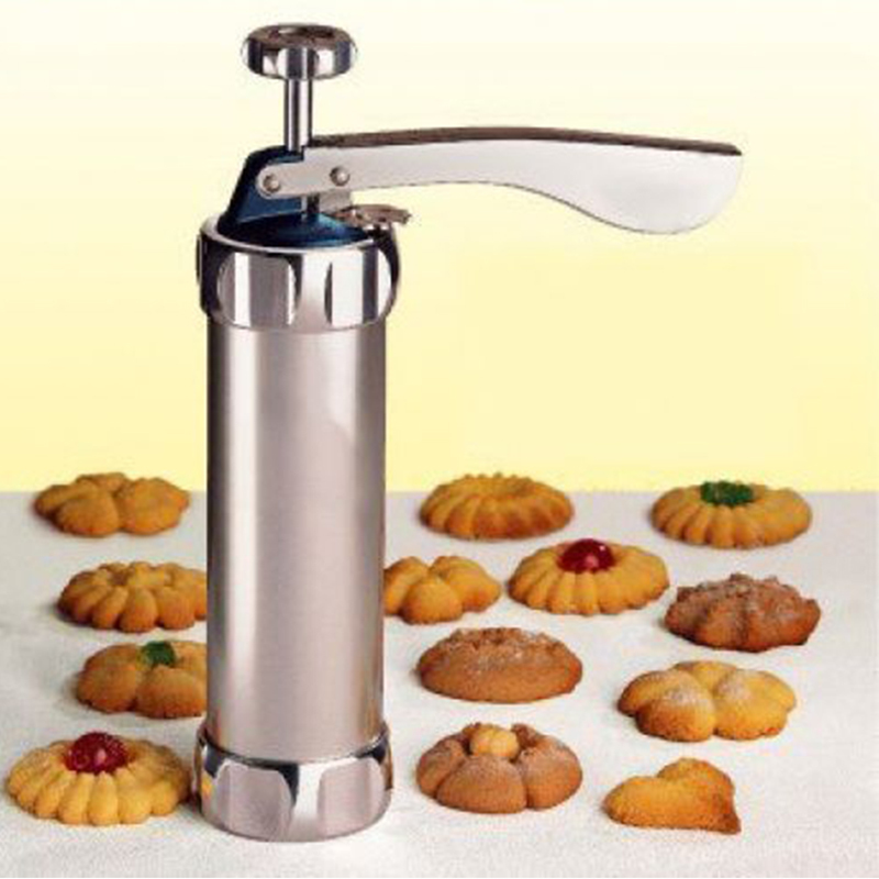 Cookie Press Machine Biscuit Maker Cake Making Decorating Set 20 Molds 4 Nozzles