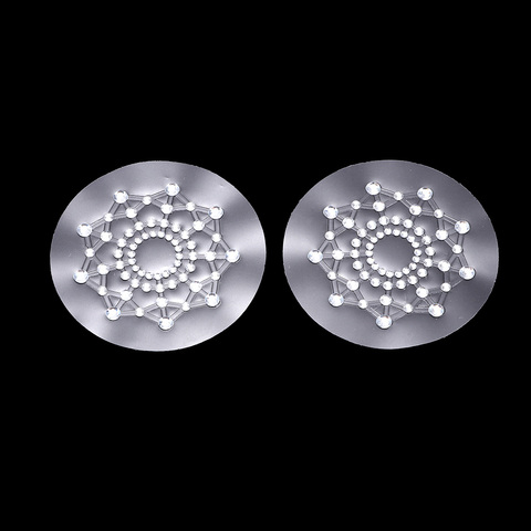 Breast Paste Self Adhesive Pasties Sequin Nipple Cover Stickers 4  Styles-Black