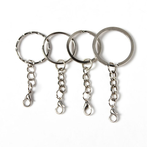20/50/100pcs nickel Key Chains Stainless Alloy Circle DIY 25mm 30mm Keyrings  Keychain Diy accessories material ► Photo 1/6