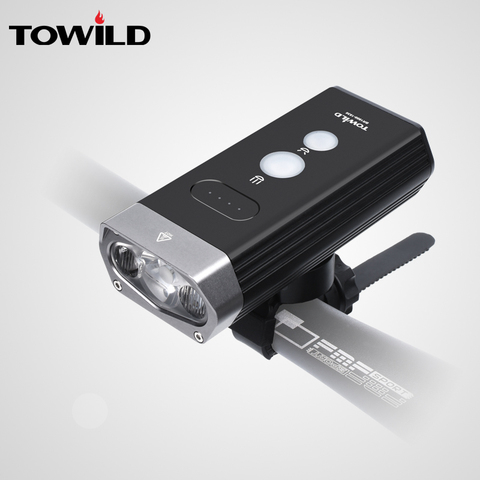 TOWILD Professional 1800 Lumens Bicycle Light Power Bank Waterproof USB Rechargeable Bike Light Flashlight bike accessories ► Photo 1/6