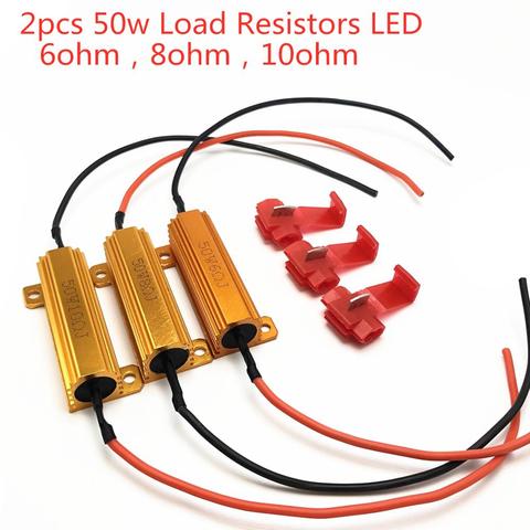 2pcs 50w 6ohm 8ohm 10ohm Load Resistors LED Flash Rate Turn Signals Light Indicator Controllers Brake Running Motorcycle ► Photo 1/5