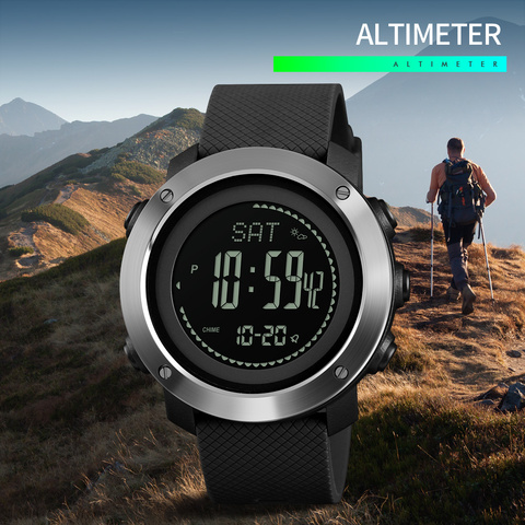 SKMEI 1418 Altimeter Barometer Thermometer Altitude Men Digital Watches Sports Clock Climbing Hiking Wristwatch Montre Homme ► Photo 1/5